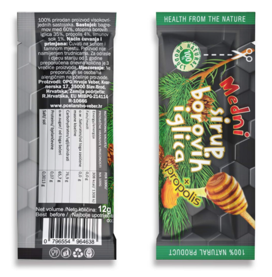Honingsiroop-Dennennaalden-Propolis  TO GO, 12 g