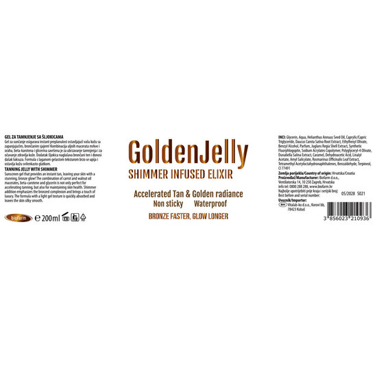 Versnelde bruiningsgel met glitter (200ml)