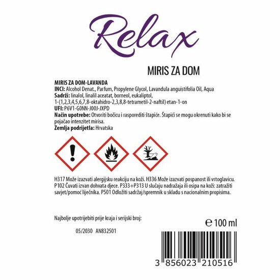 Relax Lavendel &ndash; Geurstokjes Diffuser (100 ml)